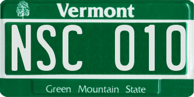 VT license plate NSC010