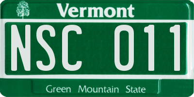 VT license plate NSC011