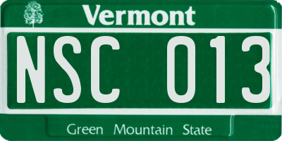 VT license plate NSC013