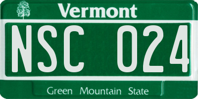 VT license plate NSC024