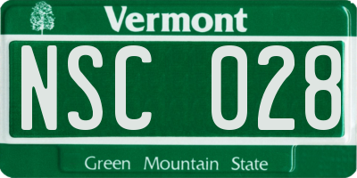 VT license plate NSC028