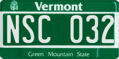 VT license plate NSC032