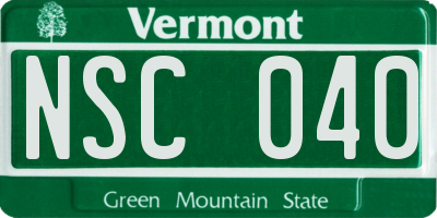 VT license plate NSC040