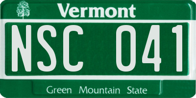 VT license plate NSC041