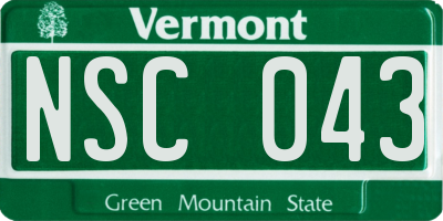 VT license plate NSC043