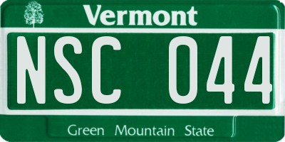 VT license plate NSC044