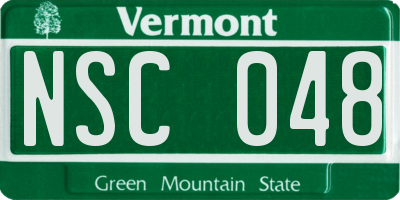 VT license plate NSC048