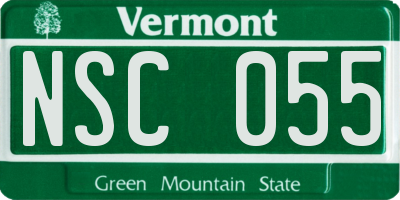 VT license plate NSC055