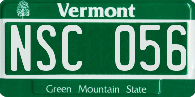 VT license plate NSC056