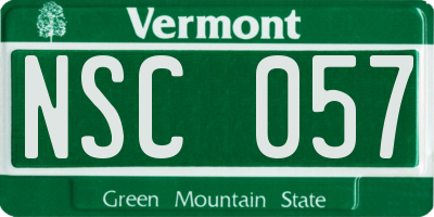 VT license plate NSC057