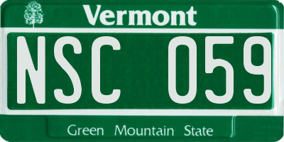 VT license plate NSC059