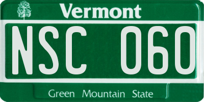 VT license plate NSC060