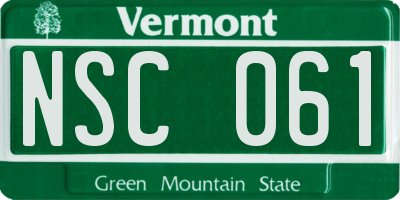 VT license plate NSC061
