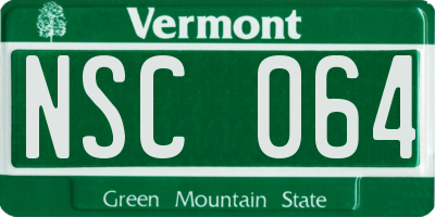 VT license plate NSC064