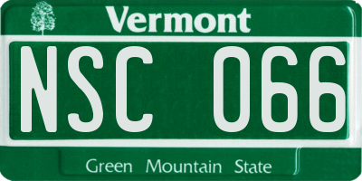 VT license plate NSC066