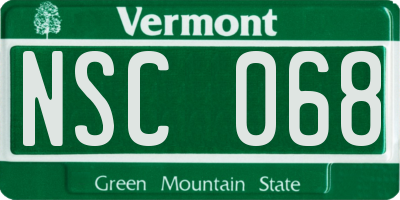 VT license plate NSC068