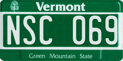 VT license plate NSC069