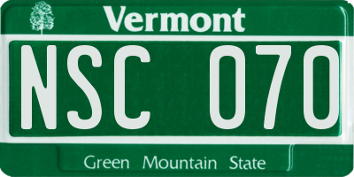 VT license plate NSC070