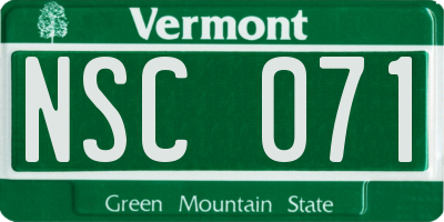 VT license plate NSC071