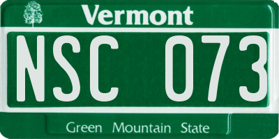 VT license plate NSC073