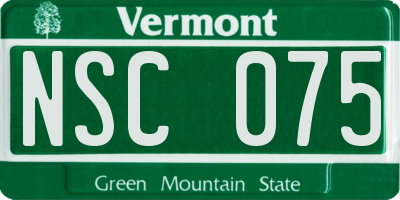 VT license plate NSC075