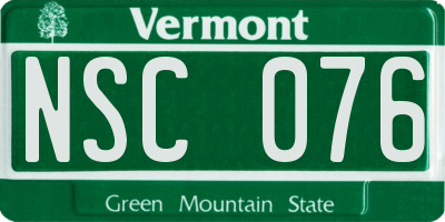 VT license plate NSC076