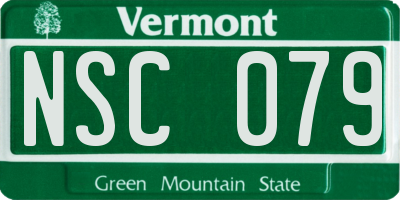 VT license plate NSC079