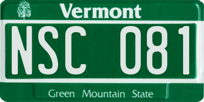 VT license plate NSC081