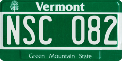 VT license plate NSC082