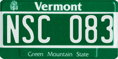 VT license plate NSC083
