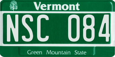 VT license plate NSC084