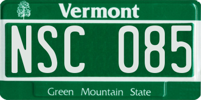 VT license plate NSC085