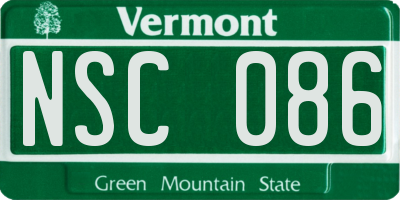 VT license plate NSC086