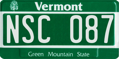 VT license plate NSC087