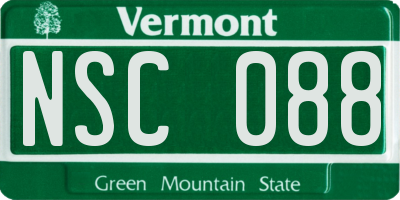 VT license plate NSC088