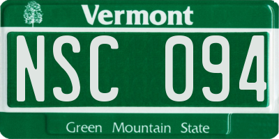 VT license plate NSC094