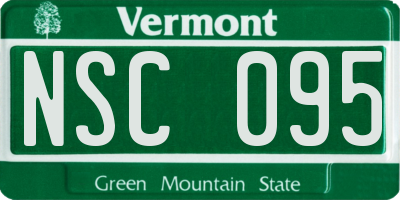 VT license plate NSC095