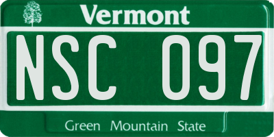 VT license plate NSC097