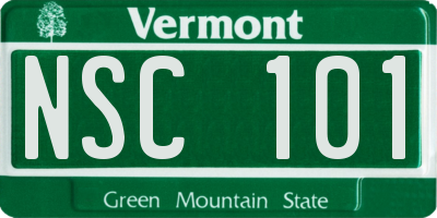 VT license plate NSC101