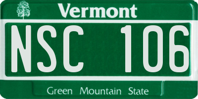 VT license plate NSC106