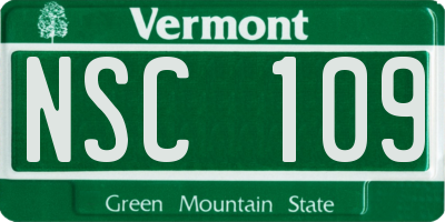 VT license plate NSC109