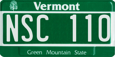 VT license plate NSC110