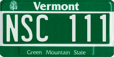 VT license plate NSC111