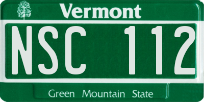 VT license plate NSC112