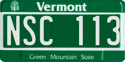 VT license plate NSC113