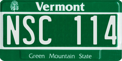 VT license plate NSC114