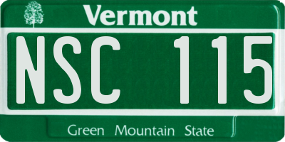 VT license plate NSC115