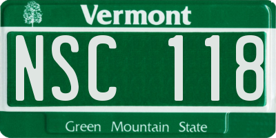 VT license plate NSC118