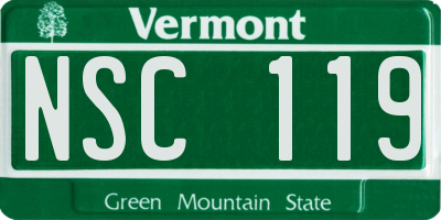 VT license plate NSC119