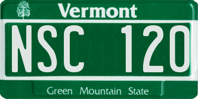VT license plate NSC120